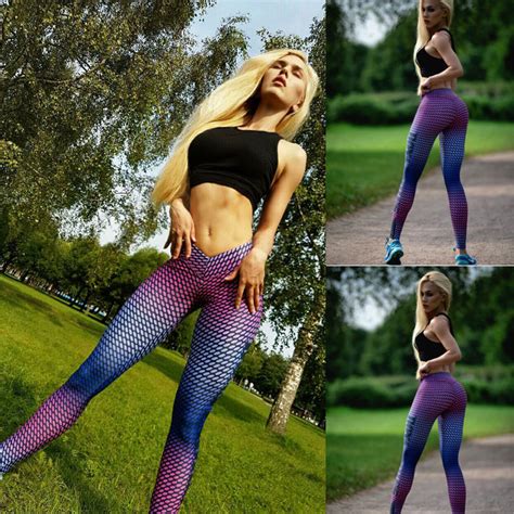 Yel Women Sexy Letter Yoga Pants Gym Long Sports Trousers Skinny