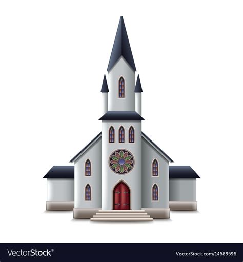 Catholic Church Isolated On White Royalty Free Vector Image