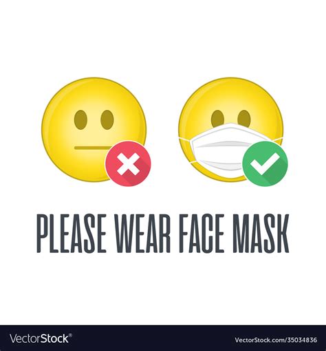 Please Wear Face Mask Royalty Free Vector Image