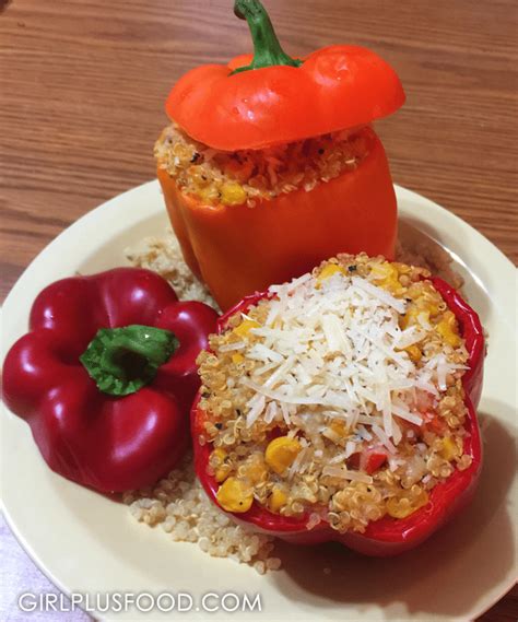 Quinoa Stuffed Bell Peppers Recipe Girl Plus Food