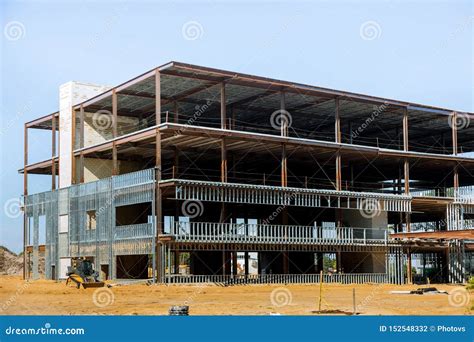 Building Under Construction With Steel Beam Stock Photo Image Of