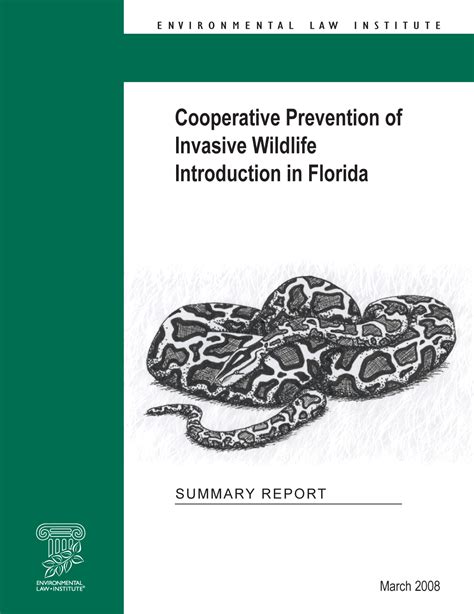 cooperative prevention of invasive wildlife introduction in florida summary report