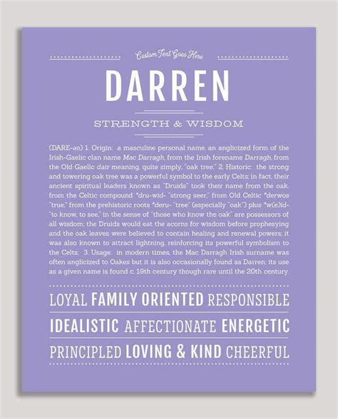 Darren Classic Name Print Classic Names How To Memorize Things