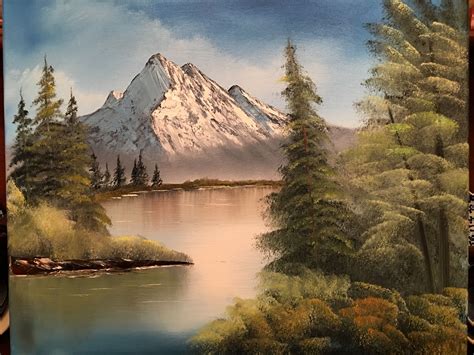 Mountain Scene With Lake Oil Painting 16x20 3262018 Famous