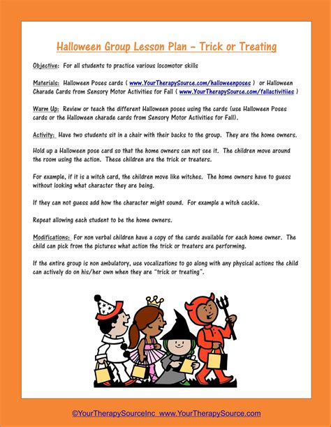 Halloween Sensory Motor Group Game Your Therapy Source