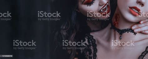 Artwork Close Up Portrait Evil Medieval Vampire Woman Bites Tender Cute
