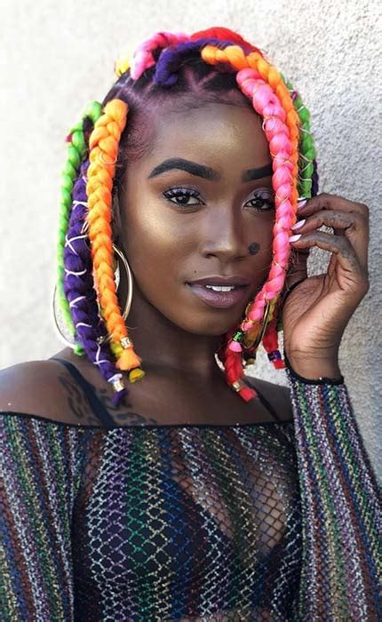 There are 13879 rainbow braids for sale on etsy, and they cost $36.02 on average. 43 Big Box Braids Hairstyles for Black Hair | StayGlam