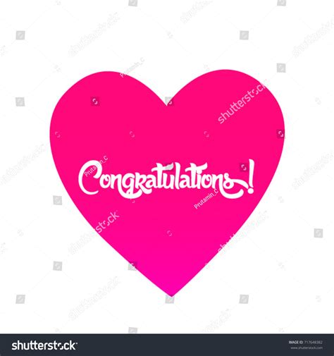 Congratulations Beautiful Greeting Card Poster Calligraphy Stock Vector