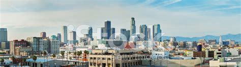 Los Angeles Cityscape Panorama Stock Photo Royalty Free Freeimages