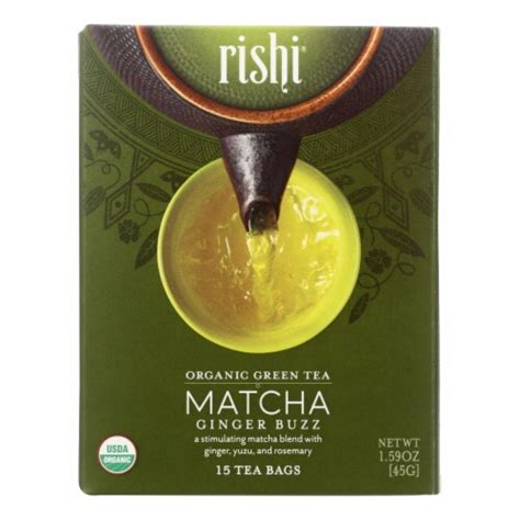 Rishi Organic Tea Matcha Ginger Buzz Case Of 6 15 Bags 15 Bag Kroger