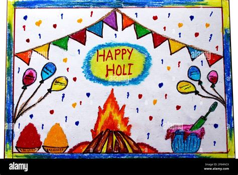 Indian Holi Festival Card Design Happy Holi Abstract Painting Design