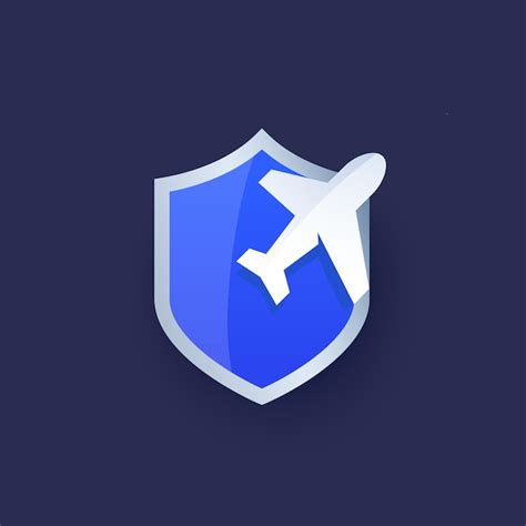Premium Vector Travel Insurance Vector Logo With Shield And Airplane