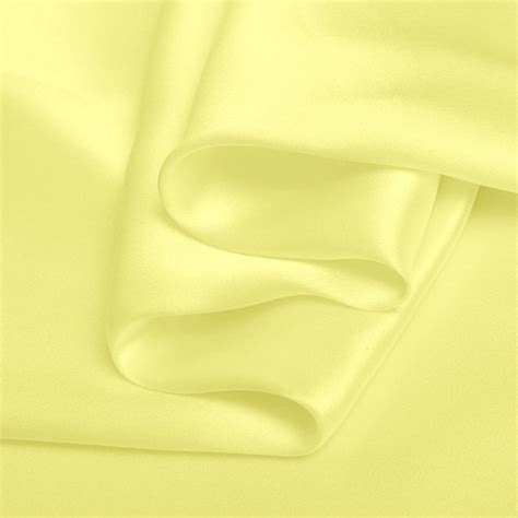 Pure Color Silk Light Yellow Fabric Stretch Silk Satin Etsy