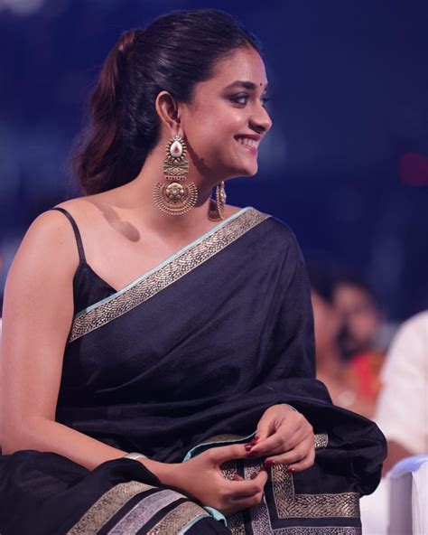 Keerthy Suresh Prompts Elegance In Black Sheer Saree Check Out