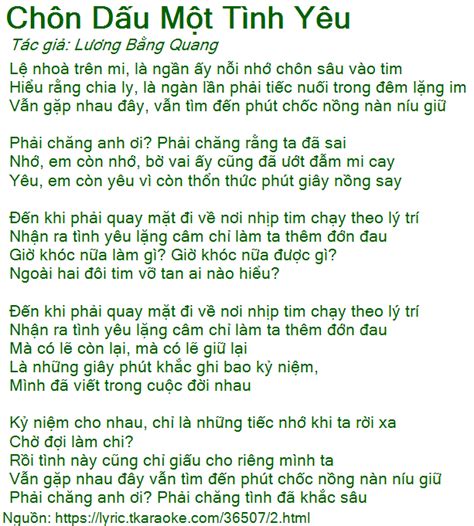 Loi Bai Hat Chon Dau Mot Tinh Yeu Luong Bang Quang Co Nhac Nghe