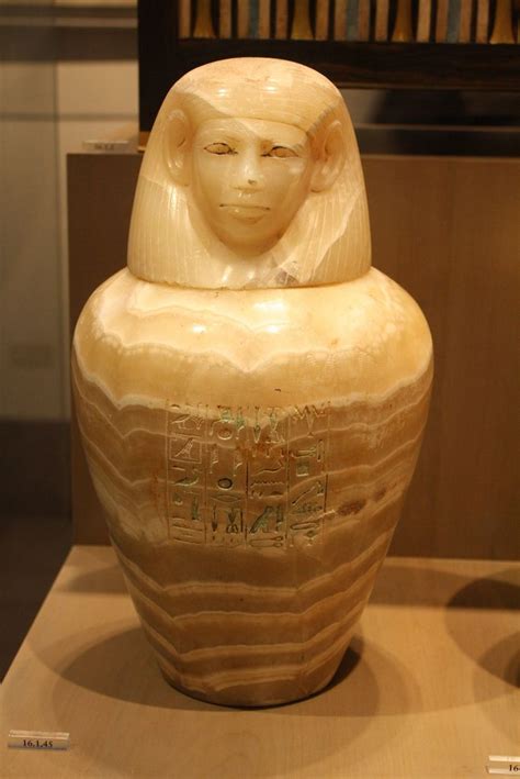 A Large Egyptian Middle Kingdom Alabaster Canopic Jar Of Princess