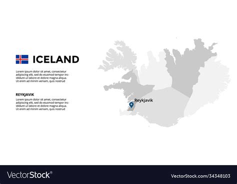 Iceland Map Infographic Template Slide Royalty Free Vector