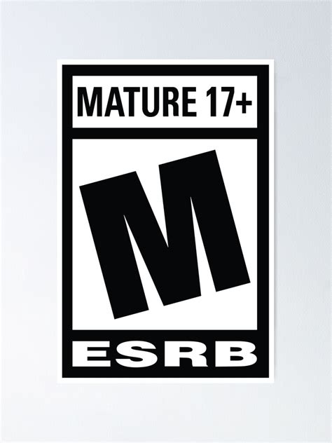 M For Mature Esrb Rating Poster For Sale By Biochao Redbubble