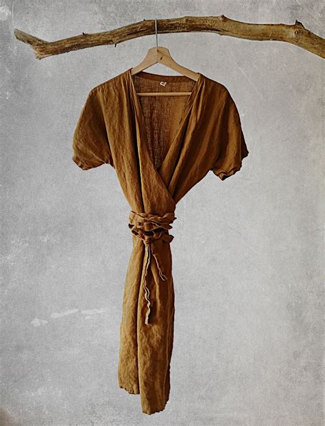 Linen Wrap Dress Wrap Over Dress Summer Wrap Dress Linen Wrap Dress