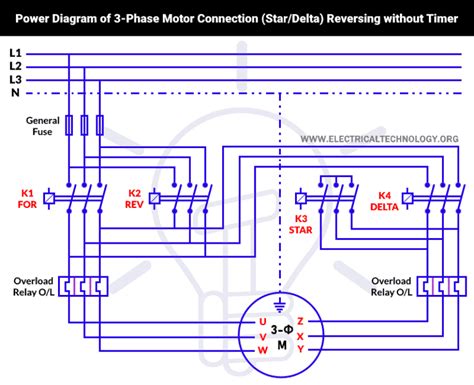 Star Delta Starter Reverse Forward Control Without Timer