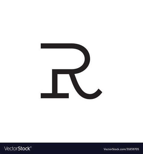 Simple Elegant R Serif Letter Design Royalty Free Vector