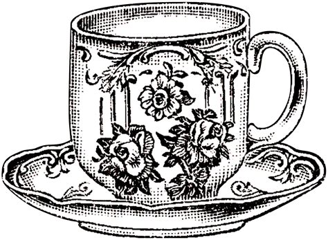 Vintage Floral Teacup Picture The Graphics Fairy