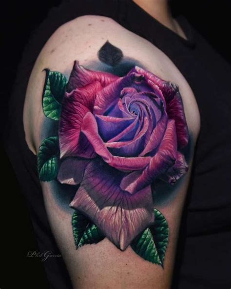 Color Rose Tattoos By Phil Garcia