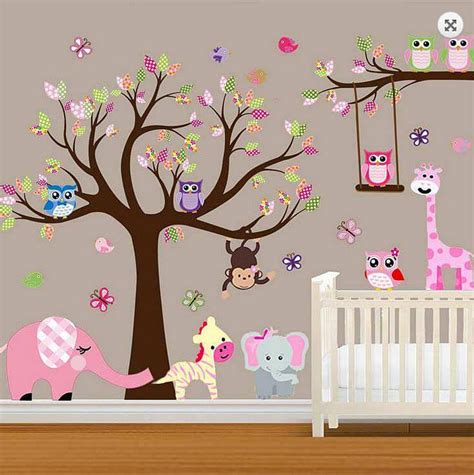 Large Baby Nursery Woodland Wall Decal Baby Girl Wall Decal
