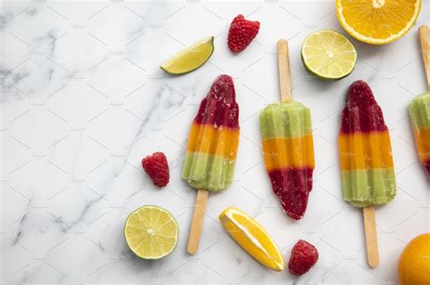 Summer Ice Lolly With Fruit High Quality Food Images Creative Market