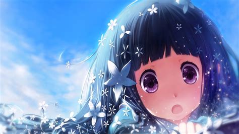 Fond Décran Illustration Anime Filles Anime Bleu Hyouka