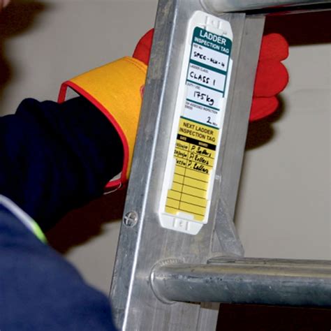 Carefully inspect each part of the harness and its. Ladder Safety Inspection Tags | PARRS | Workplace Equipment Experts