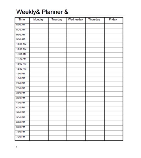 5 Free Weekly Planner Templates Top Form Templates Free Templates