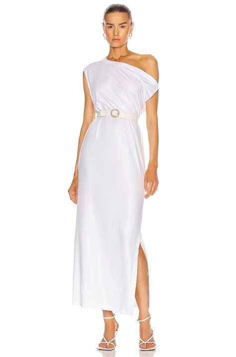 Norma Kamali Drop Shoulder Gown In White FWRD Gowns Dressy Dresses