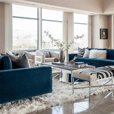 Get The Look Modern Blue Sofa Living Room Homedecormodern Blue