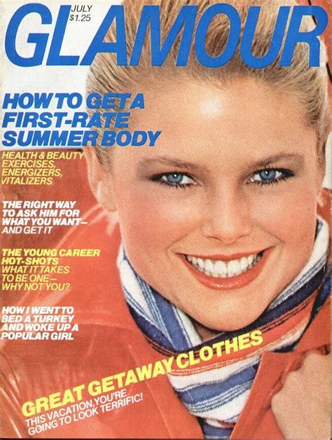 Glamour Girl Christie Brinkley Babe Wake Girl Magazine Front Cover Magazine Covers