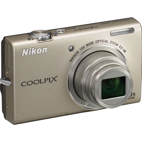 Nikon Coolpix S6200 Digital Camera Silver 26273 Bandh Photo Video
