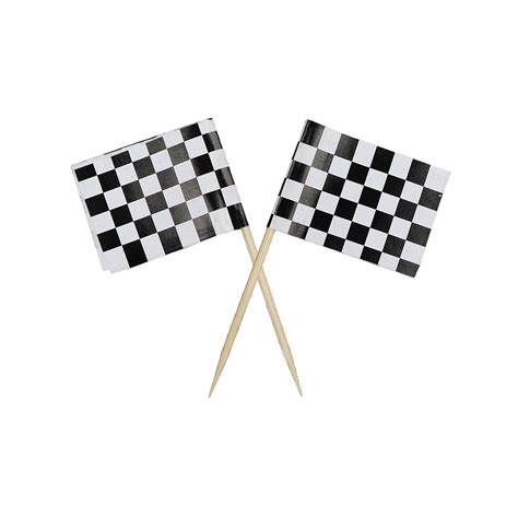 Ocreme Racing Car Flag Cake Toppers Pack Of 25 Cake Toppers And Party