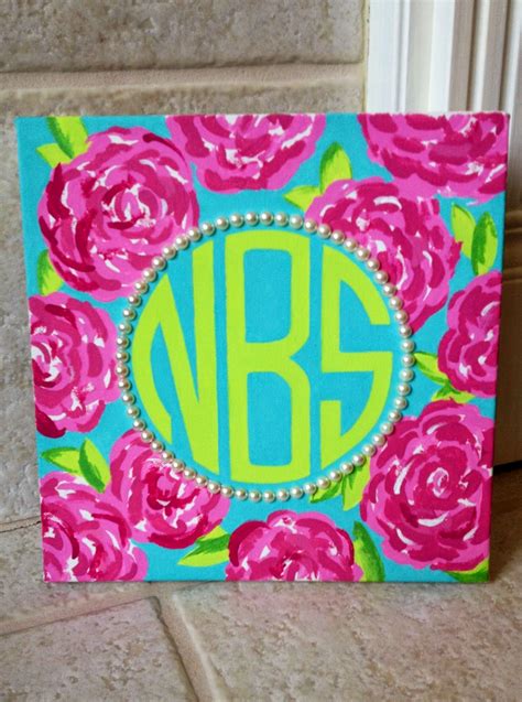 A Splash Of Sparkle Lilly Pulitzer Inspired Monogram Painting