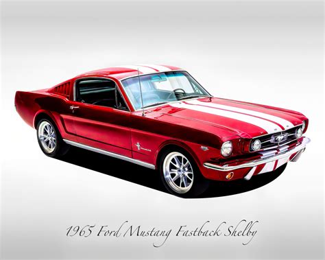 Classic Cars 1965 Ford Mustang Fastback Shelby Red Muscle Car Print - Etsy