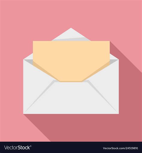 Open Envelope Icon Flat Style Royalty Free Vector Image