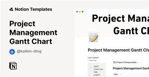 Project Management Gantt Chart Notion Template