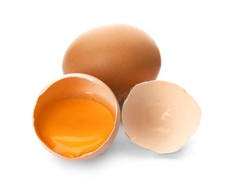 Cracked And Whole Chicken Eggs Stock Image Image Of Eating Calorie