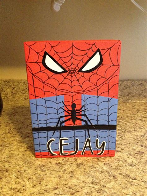 Diy valentine boxes made of empty cereal boxes. Spider-Man valentine box. (With images) | Valentines gift ...