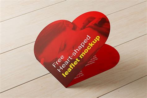Free Download Heart Shaped Leaflet Mockup Designhooks