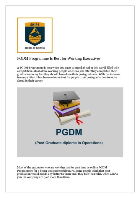 Pgdm Programme Is Best For Working Executives