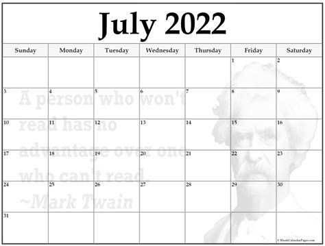 24 July 2022 Quote Calendars
