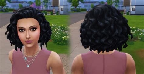 Mystufforigin Medium Mid Curly Hair Retextured Sims 4 Hairs