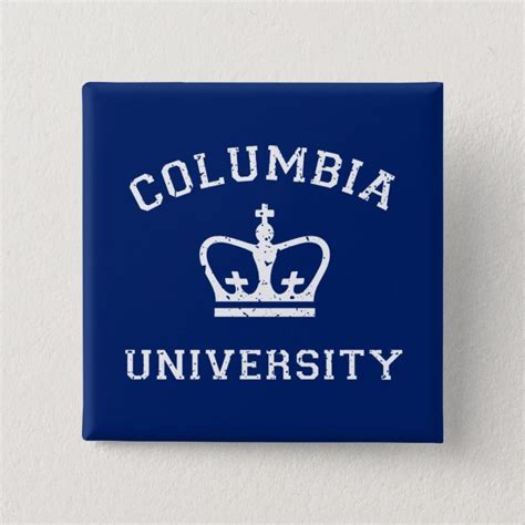 Columbia University White Vintage Crown Button