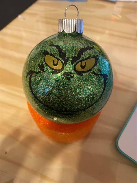 Grinch Face Ornament Etsy