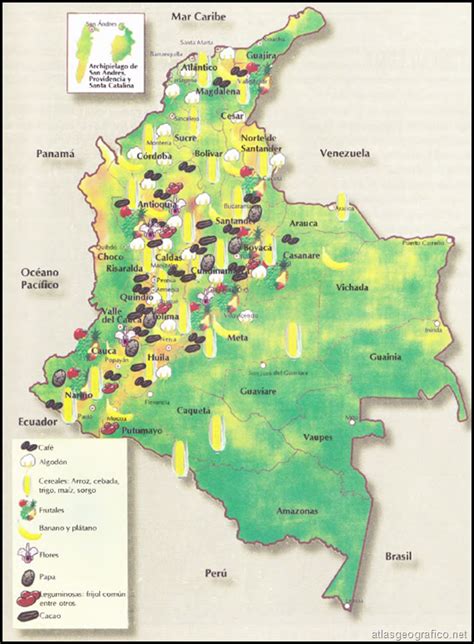 Producción Agrícola En Colombia Atlas Geografico